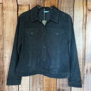 J.McLaughlin Oakley Indigo Suede Jacket Genuine Leather Large Classic NWT